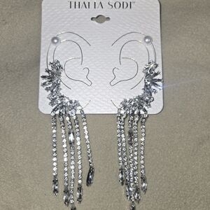 Silver Crystal Drop Earrings